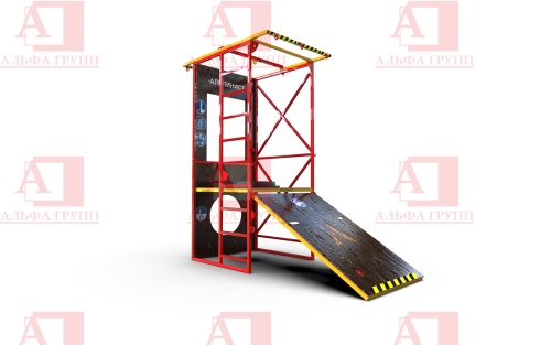 Учебно-тренировочный полигон Альпинист-2-0 (2,9м + без бревна) от АЛЬФА ГРУПП для практических занятий на высоте и в замкнутом пространстве с применением средств индивидуальной защиты и стационарных анкерных систем.  